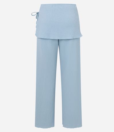 Pantalón Recto en Anarruga Cintura Alta con Canesú Sobrepuesto y Lazo 8