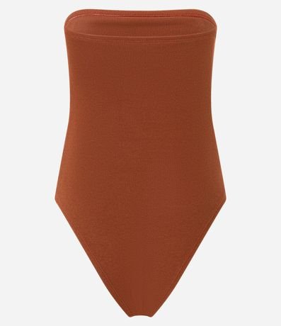 Body sin Breteles en Rib con Piping Contrastante 6