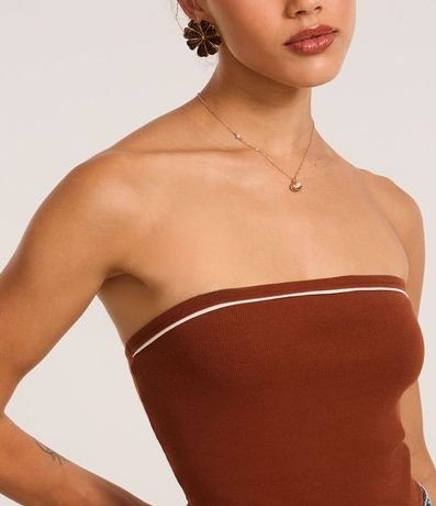 Body sin Breteles en Rib con Piping Contrastante 3