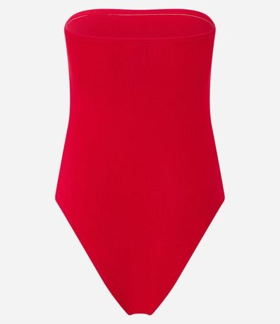 Body sin Breteles en Rib con Piping Contrastante 6