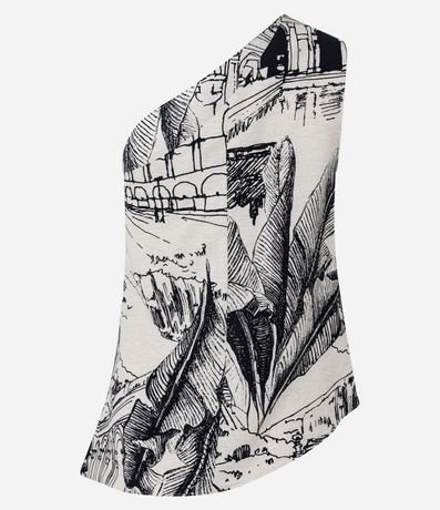 Blusa Hombro Único en Viscolino con Estampa Parque Lage 9