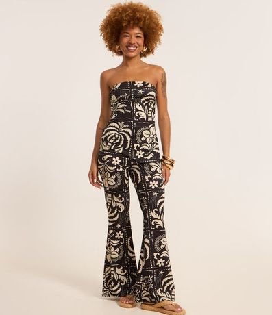 Blusa Sin Manga en Microfibra con Estampa Floral Bicolor y Bajo Asimétrica 2