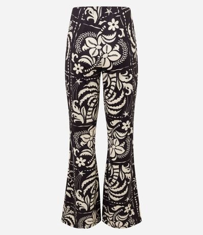 Pantalón Flare en Microfibra con Estampa Floral 6