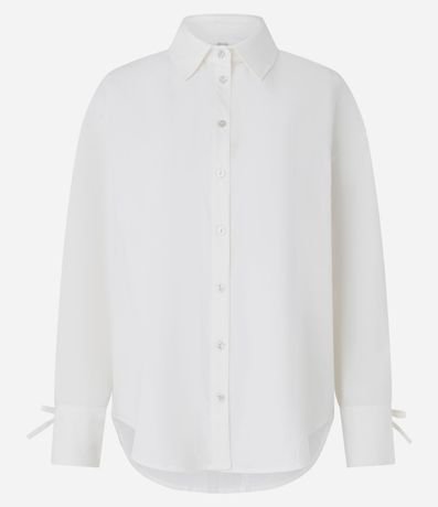 Camisa Alargada en Tricolina con Canesú en la Espalda 5