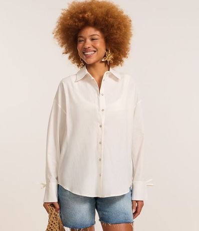 Camisa Alargada en Tricolina con Canesú en la Espalda 3