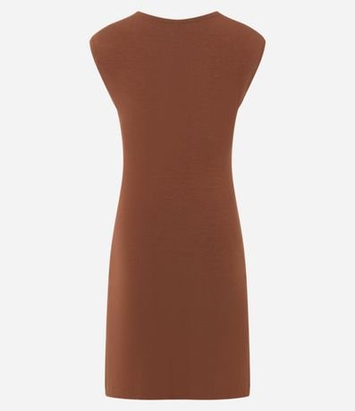 Vestido Corto sin Manga en Viscosa con Fruncido Lateral 4