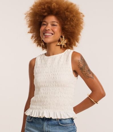 Blusa Musculosa en con Lastex y Volado en la Bajo 2