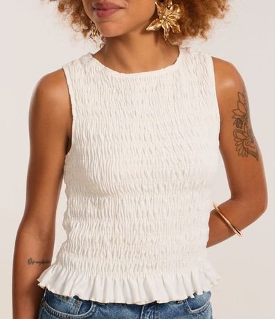 Blusa Musculosa en con Lastex y Volado en la Bajo 4