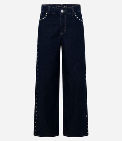 Pantalón Loose Cintura Baixa en Jeans con Tachas 2