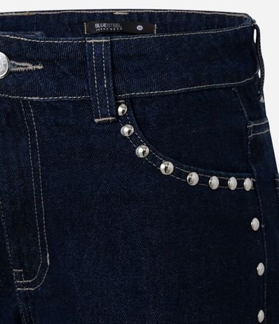 Pantalón Loose Cintura Baixa en Jeans con Tachas 3