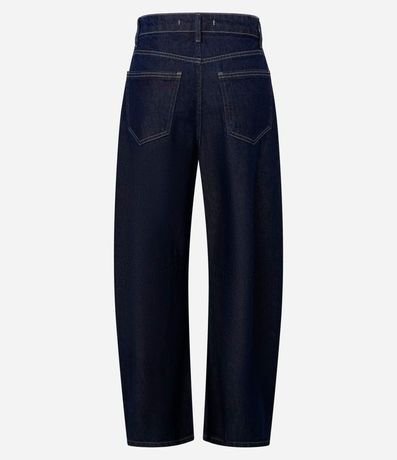 Pantalón Barrel en Jeans con Recortes en la Parte Baja