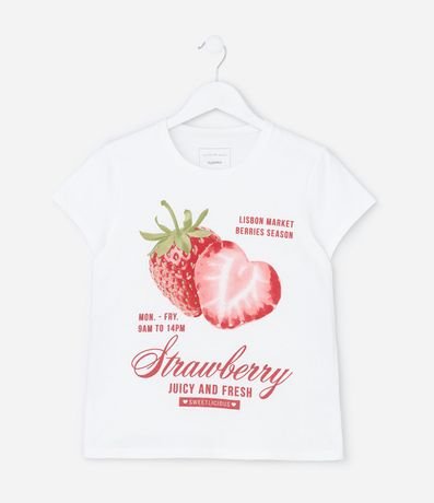 Remera  Regular Infantil con Estampa de Frutilla - Talle 7 a 14 años 2