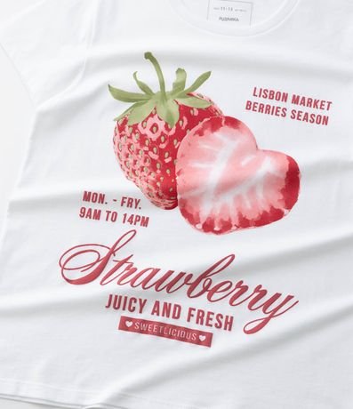 Remera  Regular Infantil con Estampa de Frutilla - Talle 7 a 14 años 5