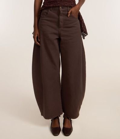 Pantalones Barrel en Sarga con Cintura Alta y Teñido Catiónico 3