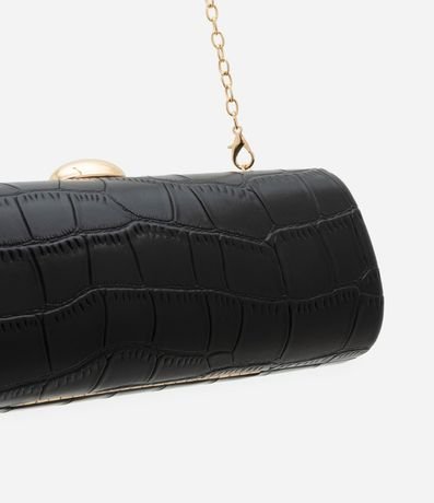 Cartera Baguette en PU con Textura Crocco y Correa de Cadena 3