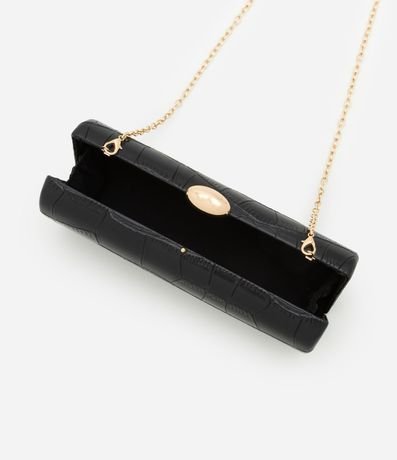 Cartera Baguette en PU con Textura Crocco y Correa de Cadena 5