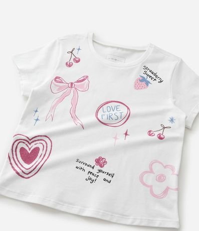 Remera Infantil Regular con Estampa de Ícones - Talle 5 a 16 años 6