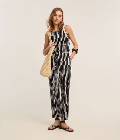 Mono Recto en Viscosa con Detalles en Punto y Estampado Geométrico 2