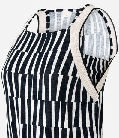 Mono Recto en Viscosa con Detalles en Punto y Estampado Geométrico 6