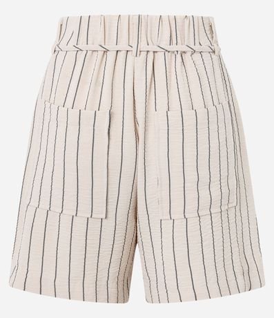 Short Recto Cintura Alta en Airflow con Rayas de Hilo Teñido 7