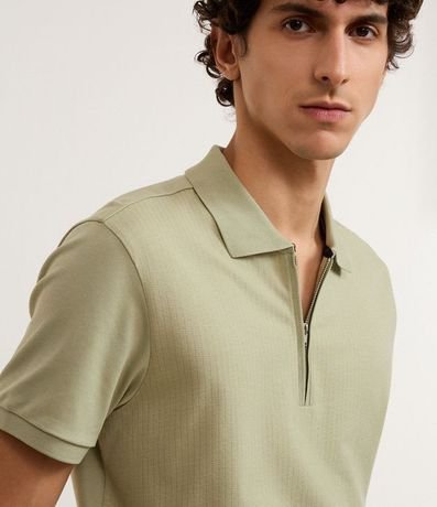 Remera Polo en Algodón con Cremallera en el Cuello 3