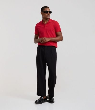 Polo Slim en Media Malla con Botones y Textura Acanalada 2