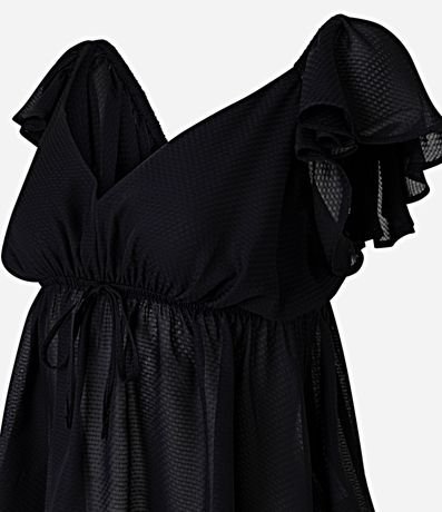 Blusa en Chiffon con Escote V y Volado en el Hombro 5