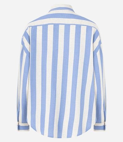 Camisa Amplia en Viscolino con Rayas Verticales Largas 9