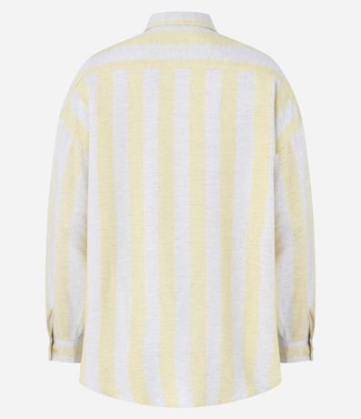 Camisa Amplia en Viscolino con Rayas Largas 8