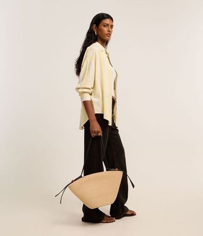 Camisa Amplia en Viscolino con Rayas Largas 4