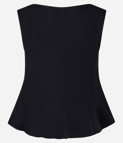 Blusa Peplum Sastrería en Crepé con Escote Cuadrado 3