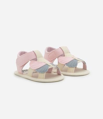 Sandalia Infantil en Sarga con Mariposa - Talle 15 a 19
