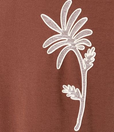 Remera Regular en Algodón con Estampa Bordada de Follaje 2