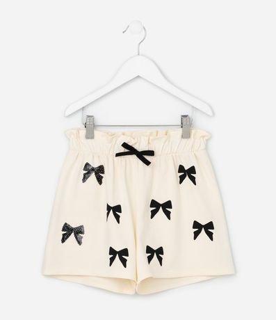 Short Regular Infantil con Estampa de Lazos y Lentejuelas - Talle 5 a 14 años 2