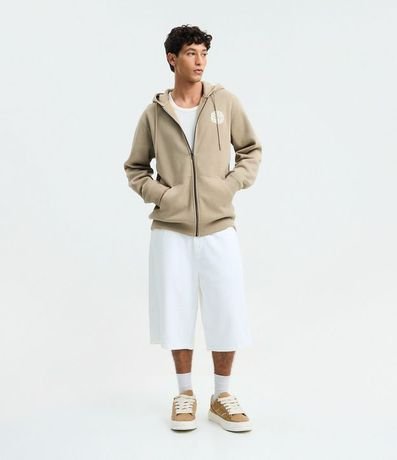 Saco en Algodón con Ziper y Estampa Letras Cicular en el Pecho 2