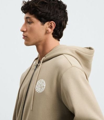 Saco en Algodón con Ziper y Estampa Letras Cicular en el Pecho 3