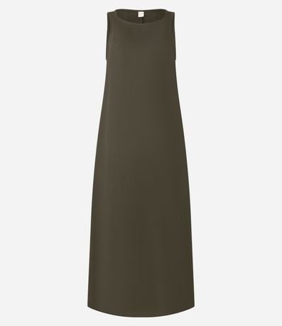 Vestido Evasê Midi en Viscolino con Bretel Ancho 7