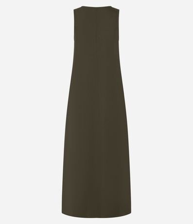 Vestido Evasê Midi en Viscolino con Bretel Ancho 8