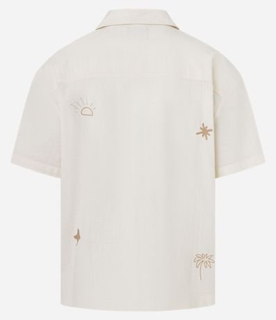 Camisa Boxy en Tricolina con Estampa Bordado de Verano 7