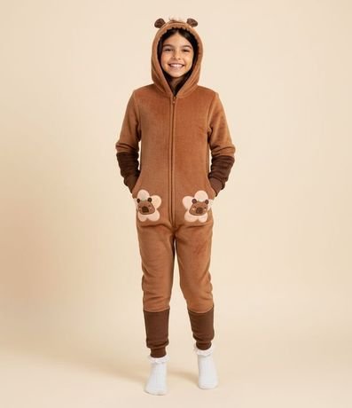 Pijama Infantil Jumper con Capucha de Carpincho – Talle 4 a 14 años