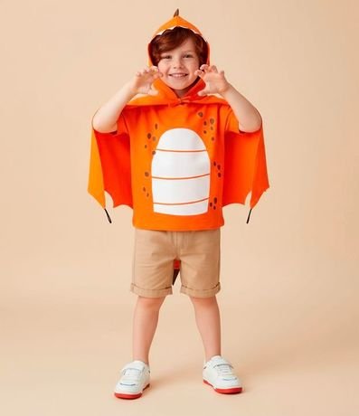 Remera Infantil con Estampa de Dragón y Capa - Talle 1 a 6 años