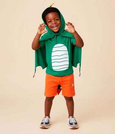 Remera Infantil con Capa Dinosaurio - Talle 1 a 6 años