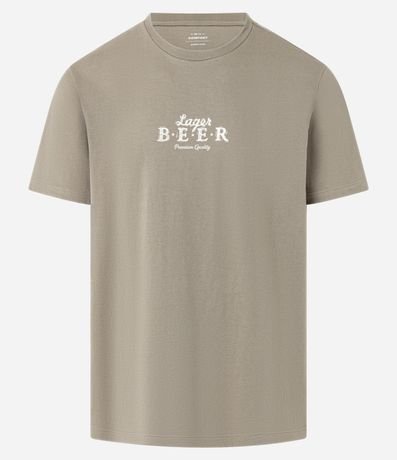 Remera Comfort en Algodón con Estampa Lettering Larger Beer