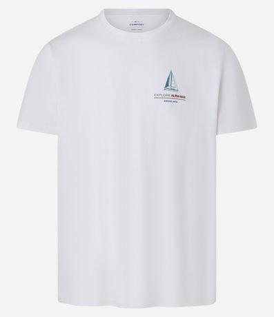Remera Comfort en Algodón con Estampa de Barco y Lettering Além-mar 1