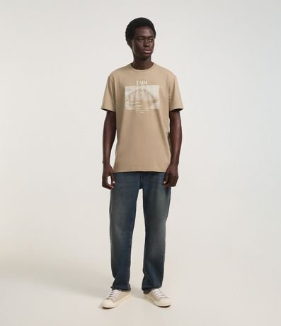 Remera en Algodón con Estampa de Carpincho y Lettering Taim 2