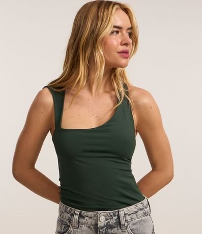 Blusa Musculosa en Microfibra con Escote Asimétrico