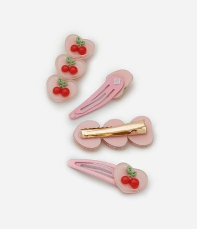 Kit 04 Pinzas para el Pelo con Estampa Cerezas - Talle único 2