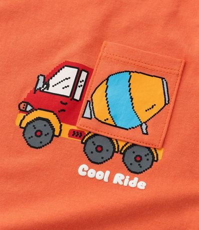 Remera Musculosa Infantil con Pequeño Bolsillo Estampado de Trator Tam - 1 a 6 años 4