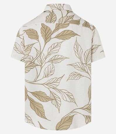 Camisa Regular en Algodón con Estampa de Follajes 6