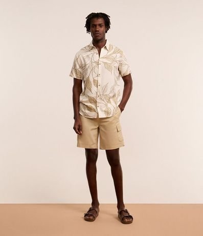 Camisa Regular en Algodón con Estampa de Follajes 2